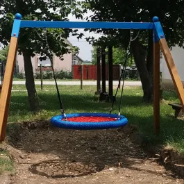 Fészekhinta fém felsővel, fa lábbal
